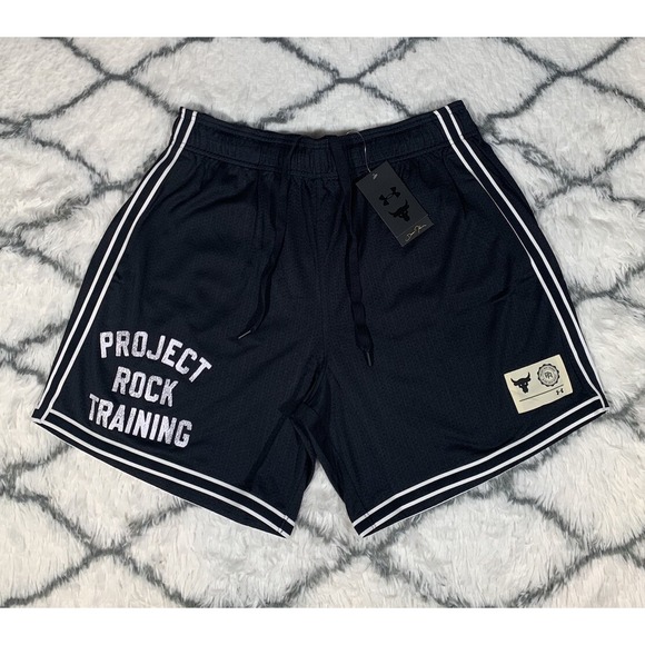 UNDER ARMOUR Project Rock Penny Mesh‎ Shorts Black Men's Sz S *NEW* 1377443-001 - Picture 3 of 7